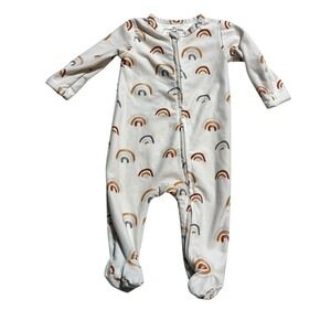 Caden Lane Baby Sleeper Rainbow Footed Pajamas Neutral 0-3M Unisex Cozycore